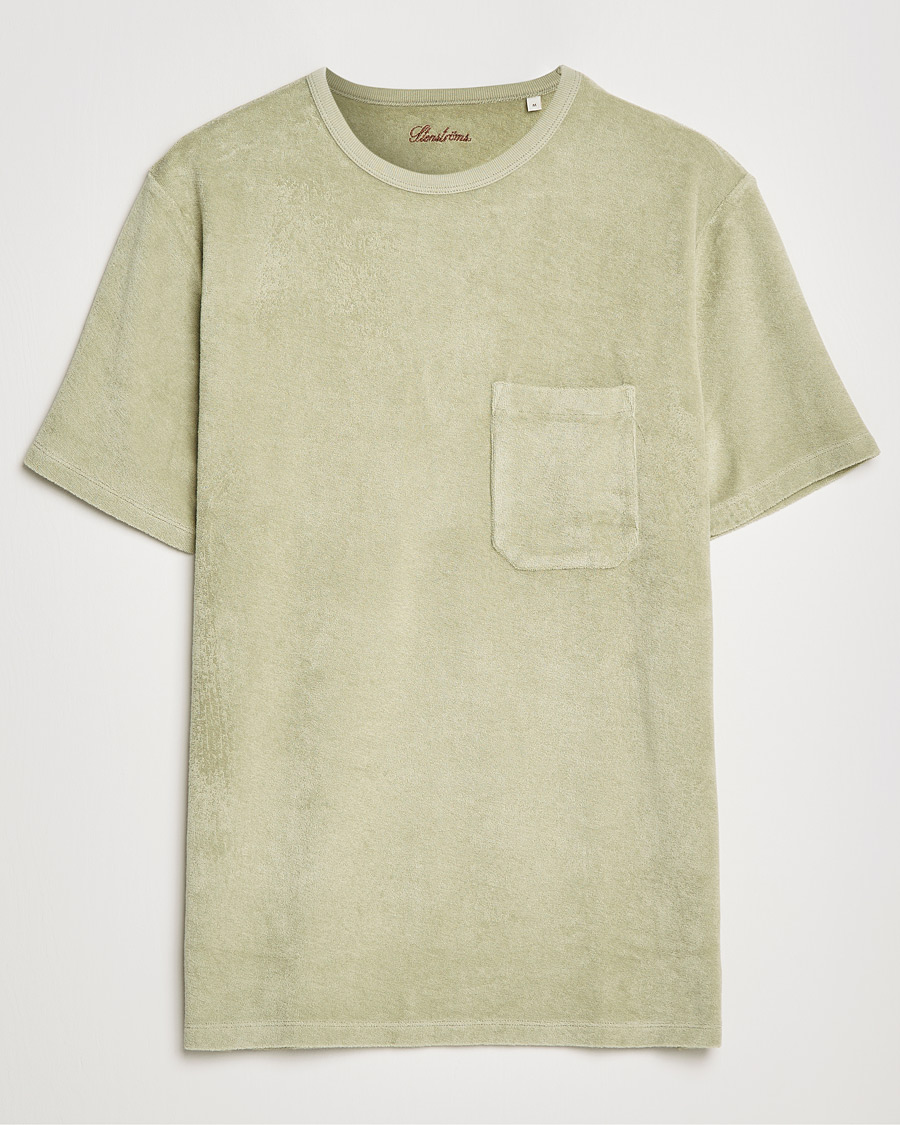 Hombres | Camisetas | Stenströms | Towelling Cotton T-Shirt Olive