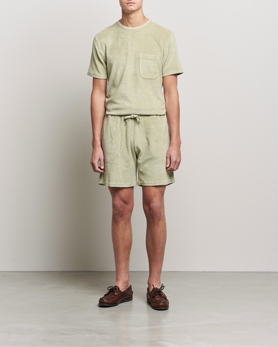 Hombres | Camisetas | Stenströms | Towelling Cotton T-Shirt Olive