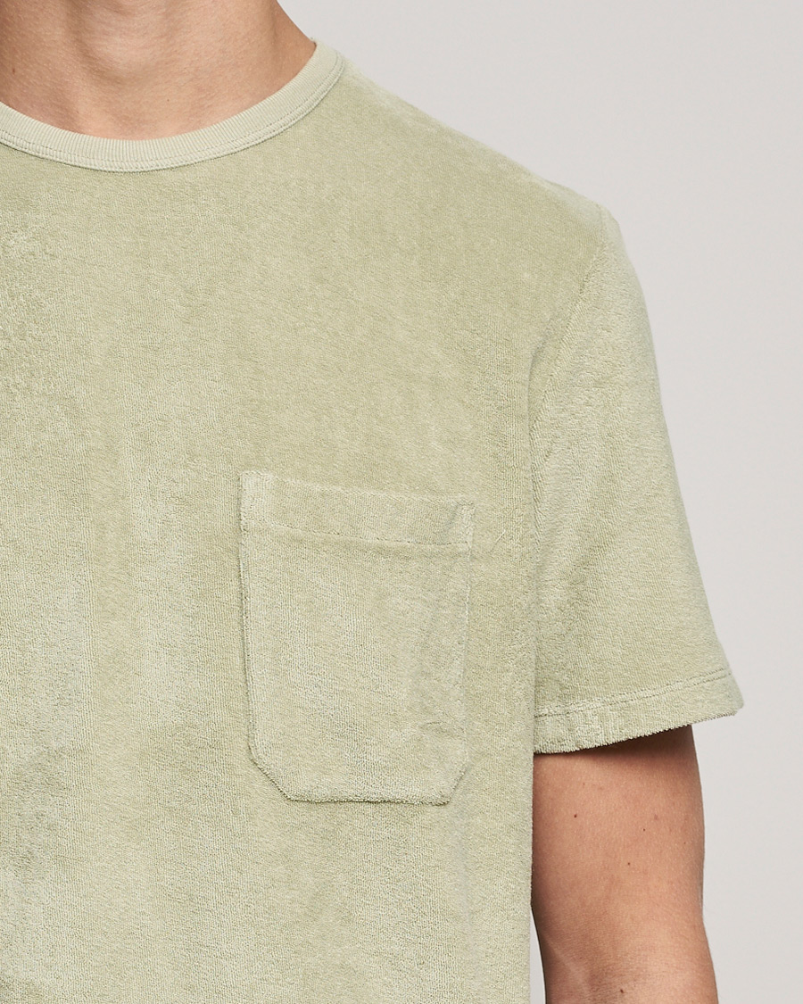 Hombres | Camisetas | Stenströms | Towelling Cotton T-Shirt Olive