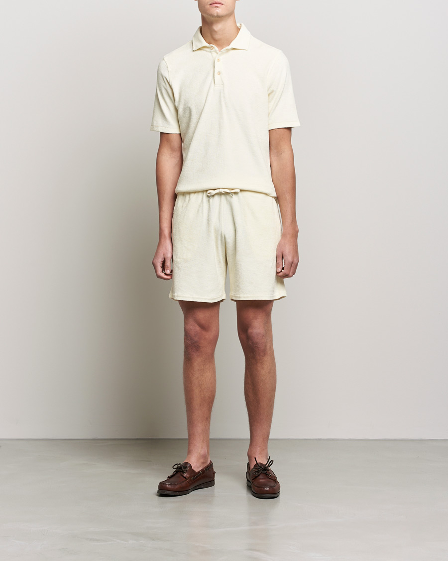 Hombres | Pantalones cortos | Stenströms | Towelling Cotton Shorts Cream