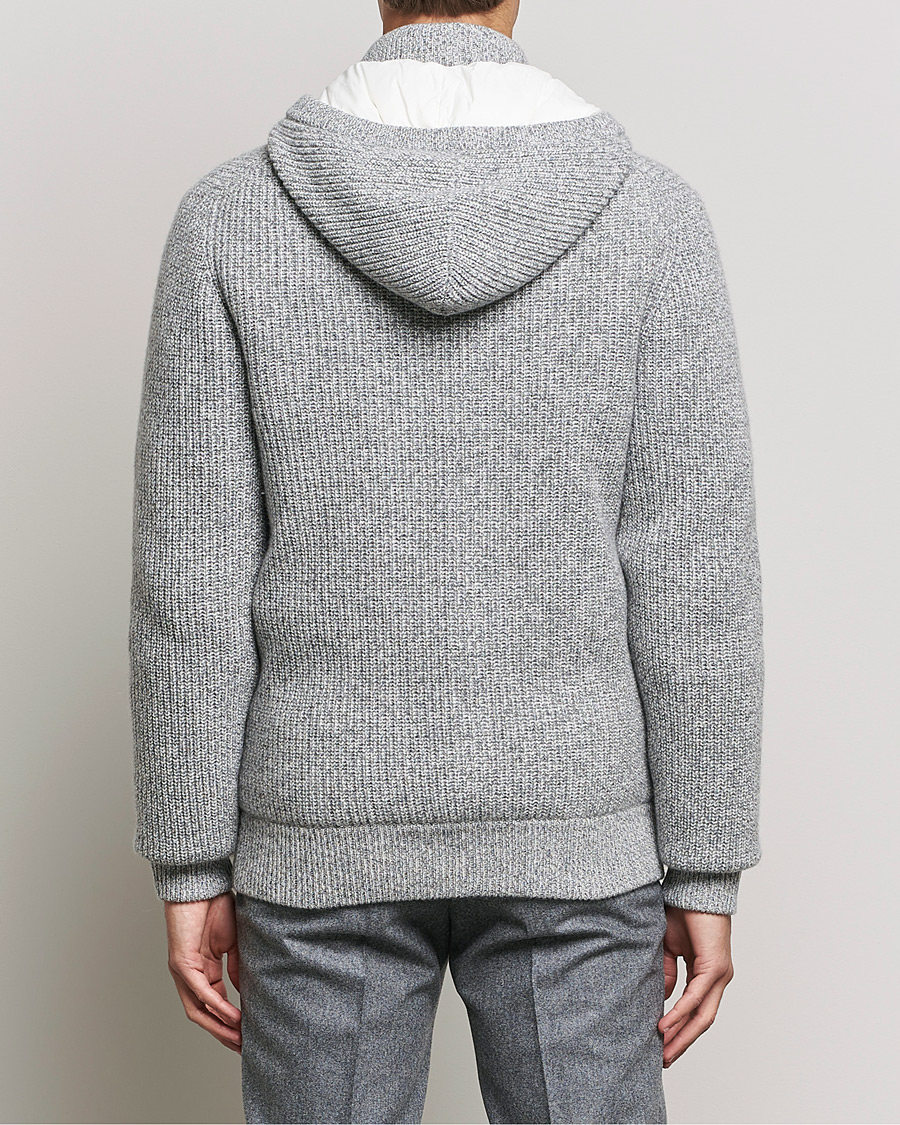 Hombres | Abrigos y chaquetas | Brunello Cucinelli | Hooded Cashmere Jacket Light Grey