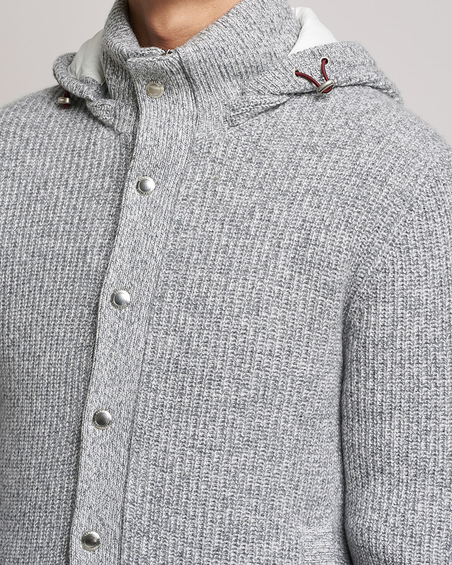 Hombres | Abrigos y chaquetas | Brunello Cucinelli | Hooded Cashmere Jacket Light Grey