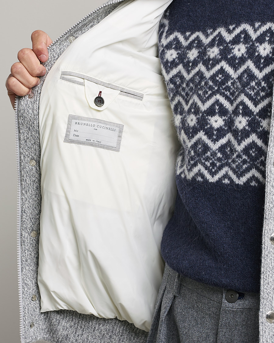 Hombres | Abrigos y chaquetas | Brunello Cucinelli | Hooded Cashmere Jacket Light Grey