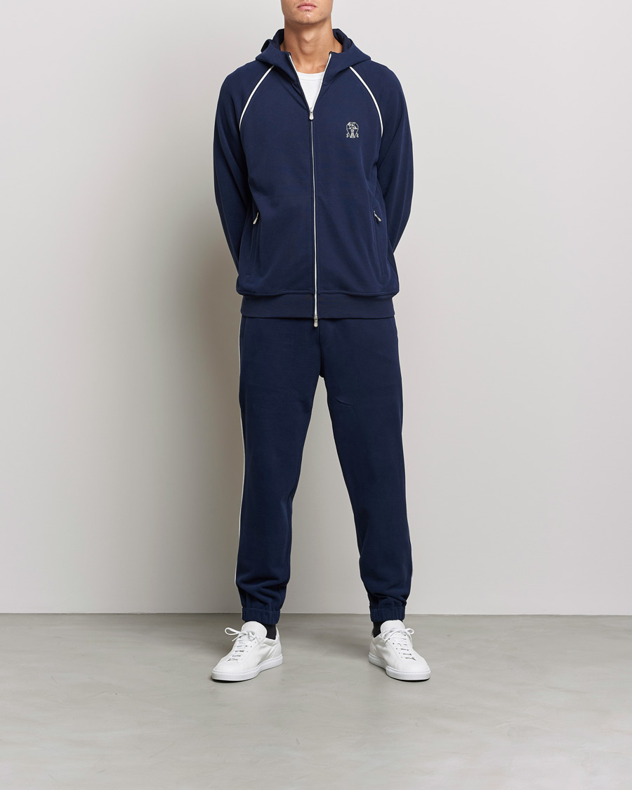 Hombres | Pantalones | Brunello Cucinelli | Soft Cotton Joggers Cobalt Blue
