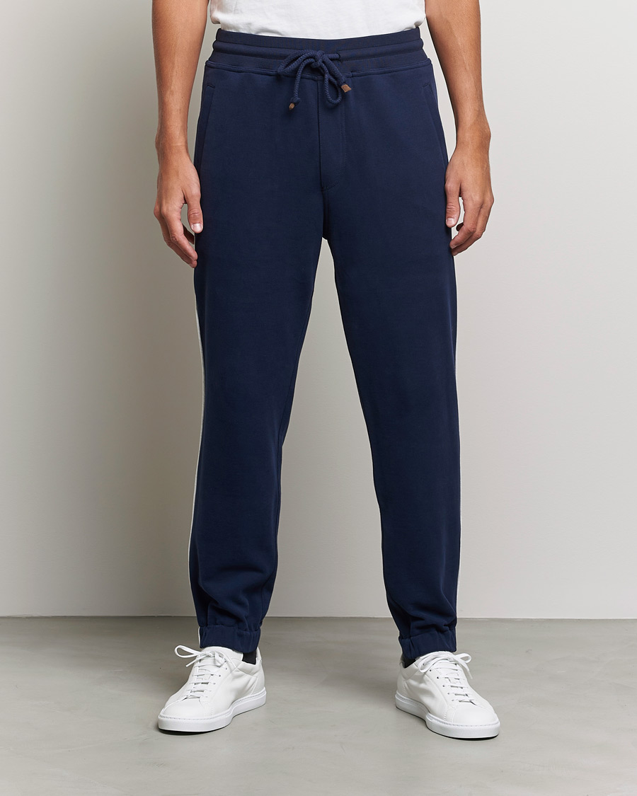 Hombres | Pantalones | Brunello Cucinelli | Soft Cotton Joggers Cobalt Blue