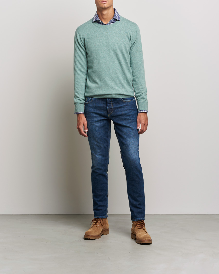 Hombres | Jerséis y prendas de punto | Brunello Cucinelli | 2 Ply Cashmere Pullover Emerald Green