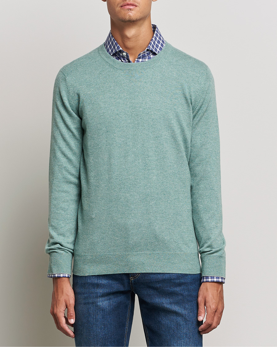 Hombres | Jerséis y prendas de punto | Brunello Cucinelli | 2 Ply Cashmere Pullover Emerald Green