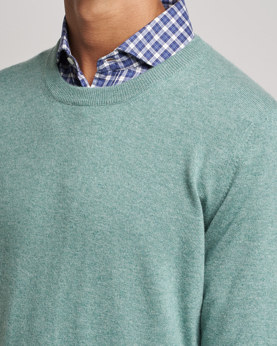 Hombres | Jerséis y prendas de punto | Brunello Cucinelli | 2 Ply Cashmere Pullover Emerald Green