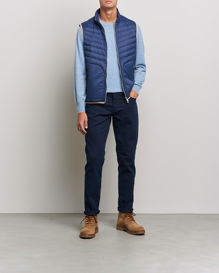 Hombres | Jerséis y prendas de punto | Brunello Cucinelli | 2 Ply Cashmere Pullover Light Blue