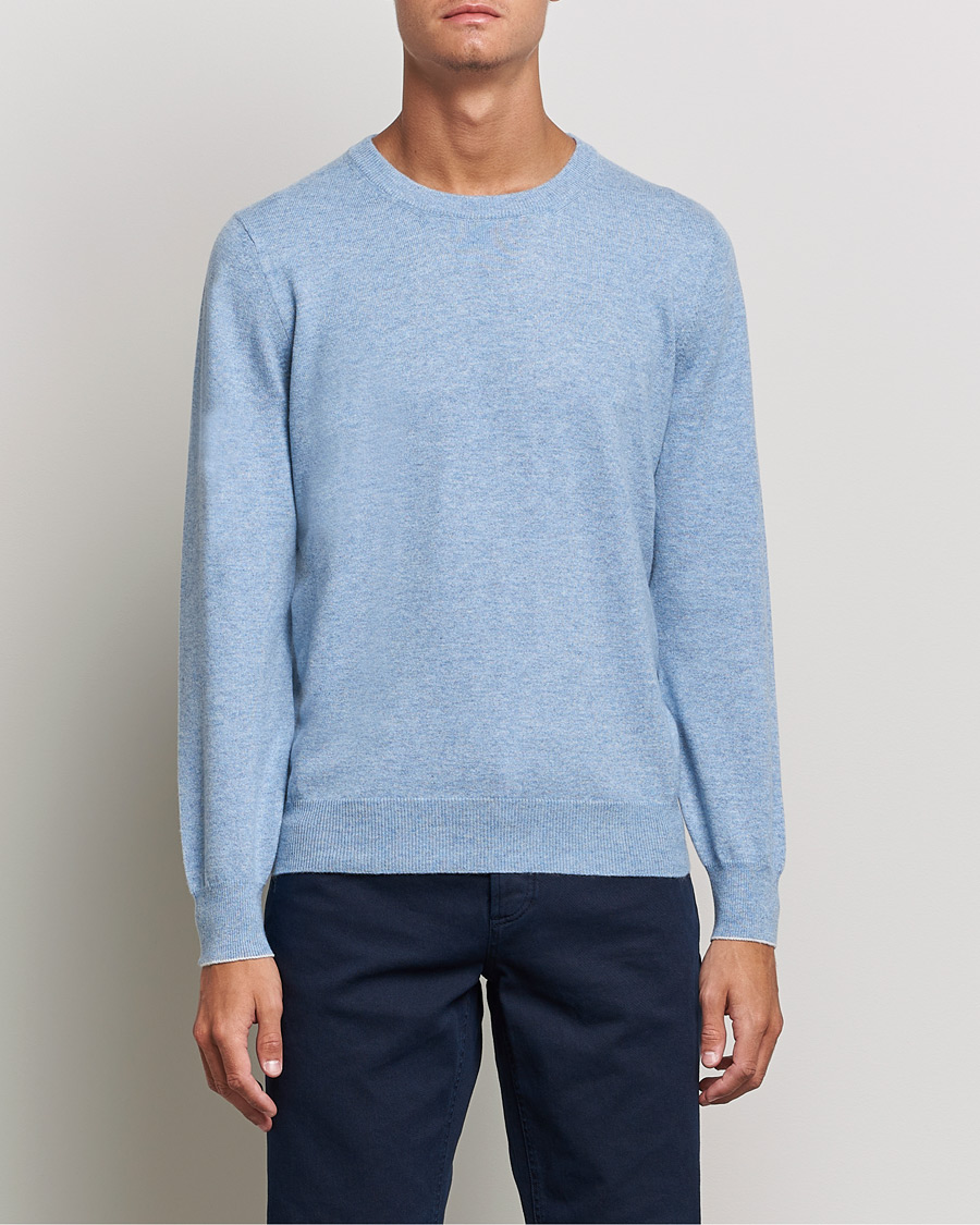 Hombres | Jerséis y prendas de punto | Brunello Cucinelli | 2 Ply Cashmere Pullover Light Blue
