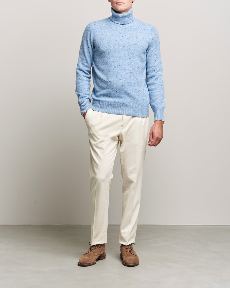 Hombres | Jerséis y prendas de punto | Brunello Cucinelli | Cashmere Blend Rollneck Light Blue