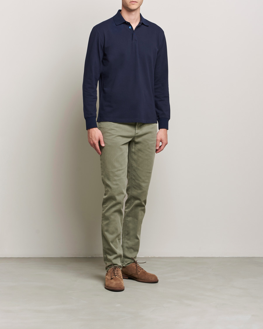 Hombres | Jerséis y prendas de punto | Brunello Cucinelli | Long Sleeve Polo Navy