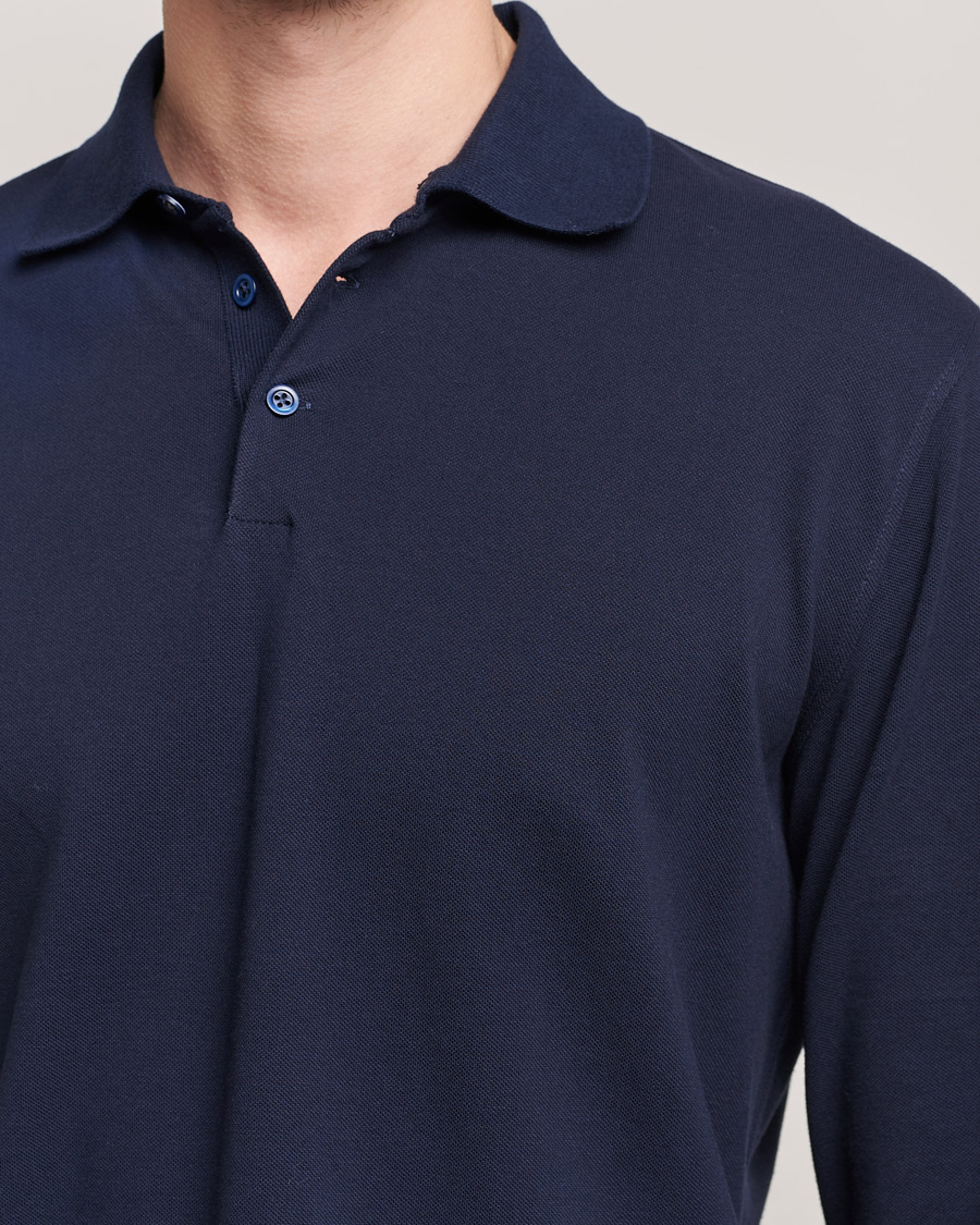 Hombres | Jerséis y prendas de punto | Brunello Cucinelli | Long Sleeve Polo Navy