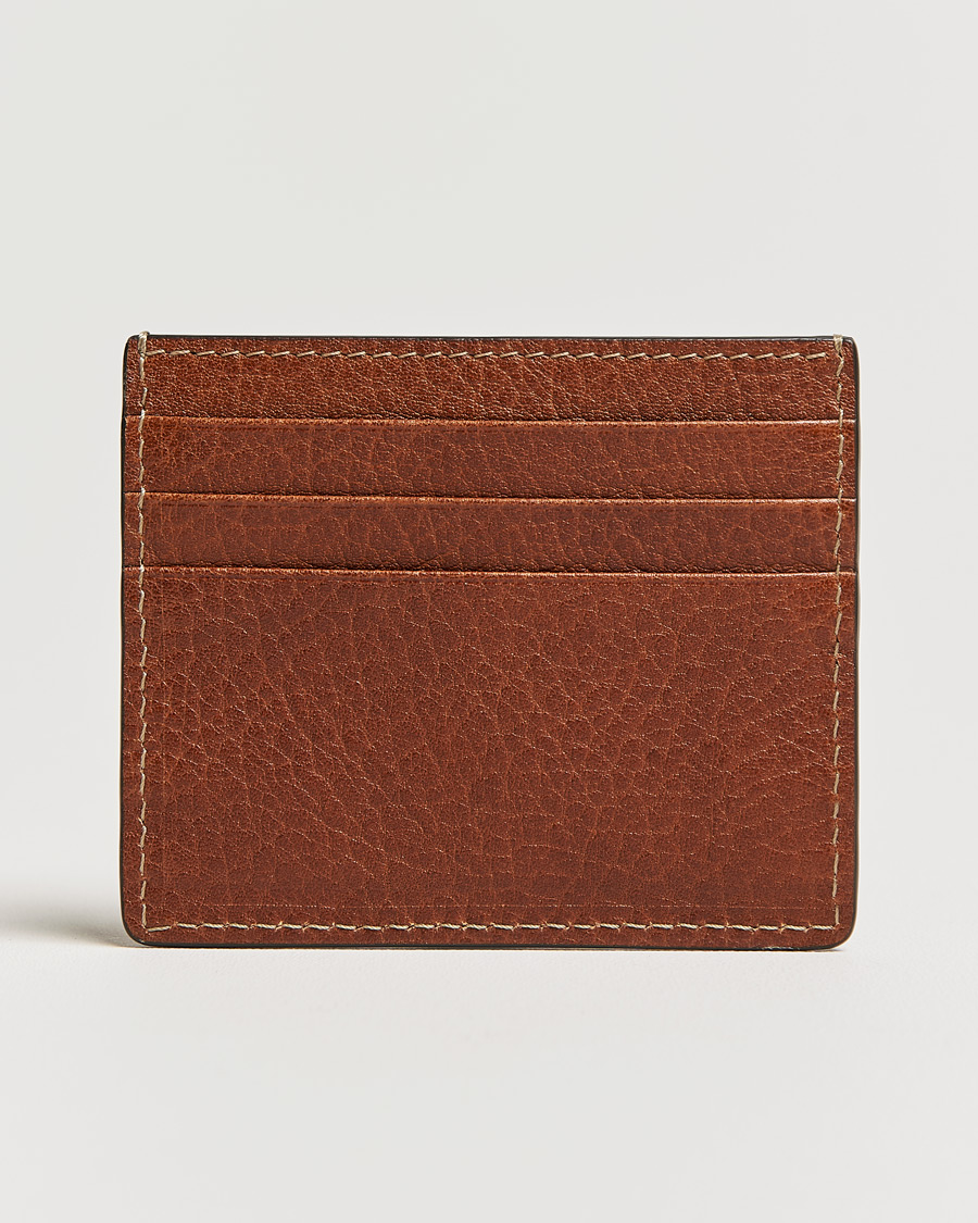 Hombres | Brunello Cucinelli Grain Leather Card Holder Cognac | Brunello Cucinelli | Grain Leather Card Holder Cognac