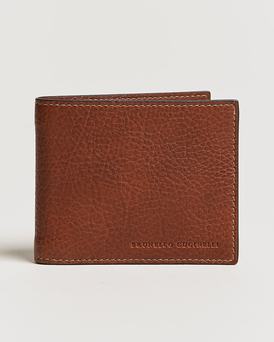 Hombres | Brunello Cucinelli Grain Leather Wallet Cognac | Brunello Cucinelli | Grain Leather Wallet Cognac