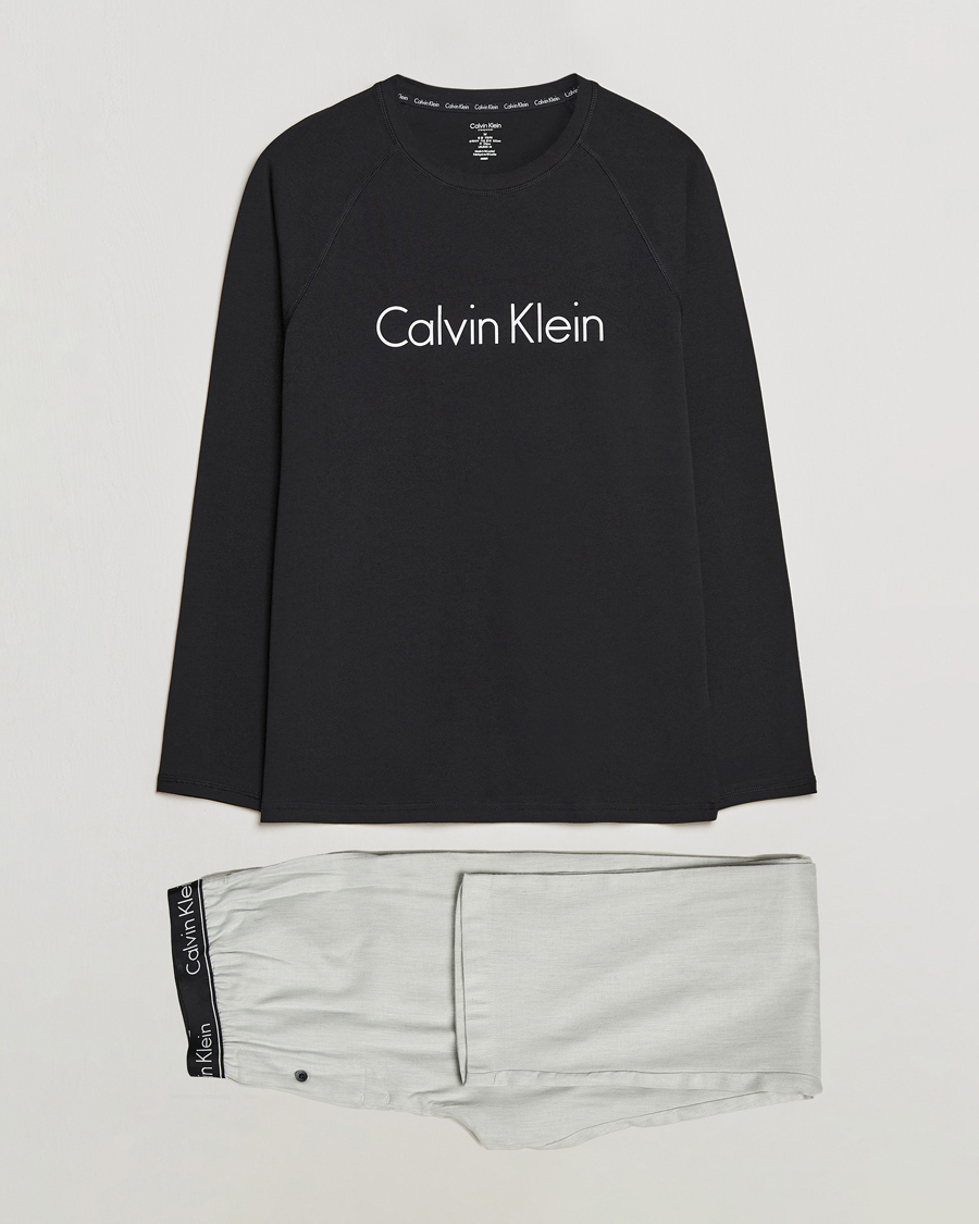 Hombres | Pijamas y batas | Calvin Klein | Logo Long Sleeve Pyjama Set Black/White