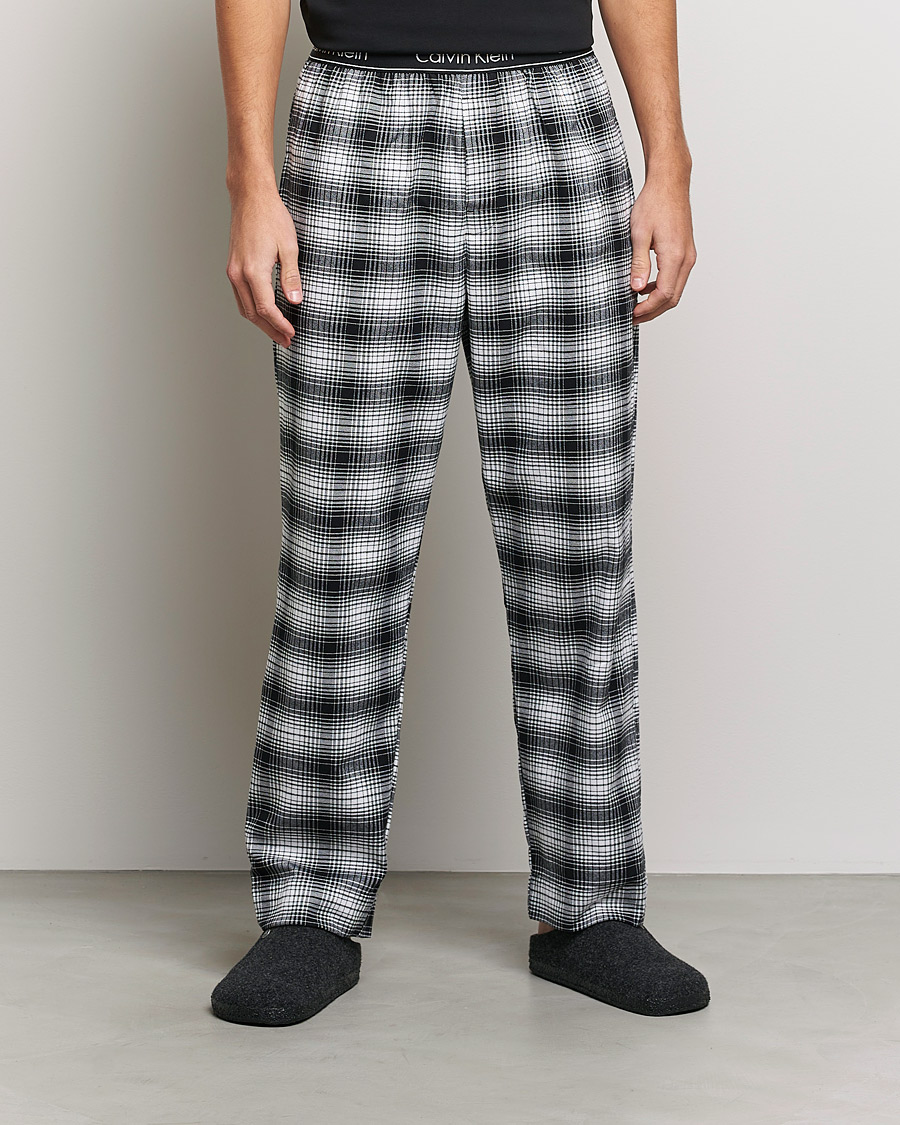 Hombres | Pijamas y batas | Calvin Klein | Brushed Cotton Checked Pyjama Pants Black/White