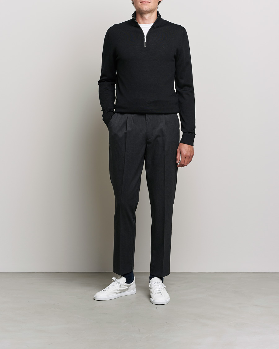 Hombres | Jerséis y prendas de punto | Calvin Klein | Superior Wool Half Zip Sweater Black