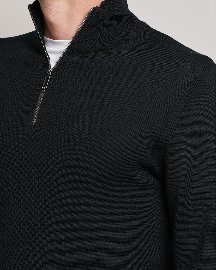 Hombres | Jerséis y prendas de punto | Calvin Klein | Superior Wool Half Zip Sweater Black