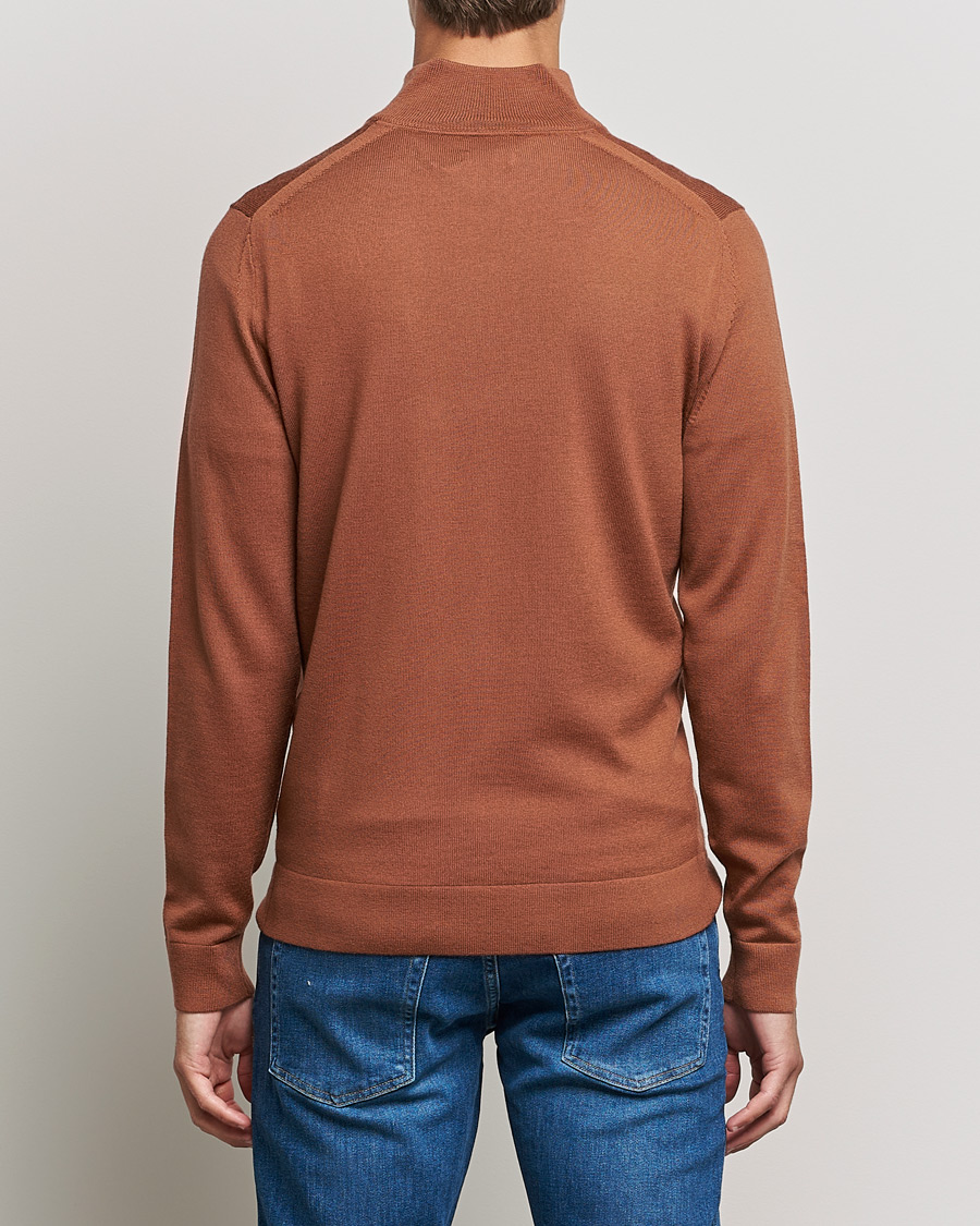 Hombres | Jerséis y prendas de punto | Calvin Klein | Superior Wool Half Zip Sweater Caramel Red