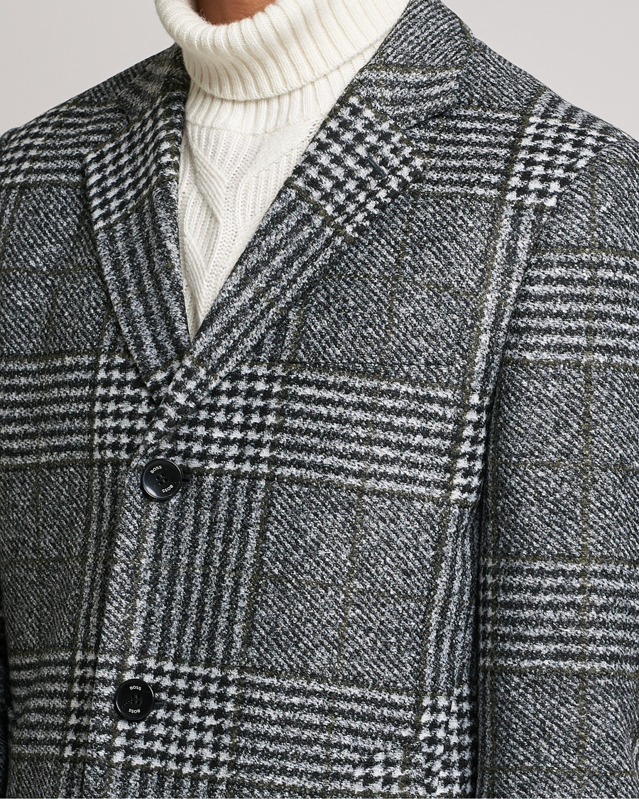 Hombres | Abrigos y chaquetas | BOSS BLACK | Hyde Wool Checked Coat Black/Grey