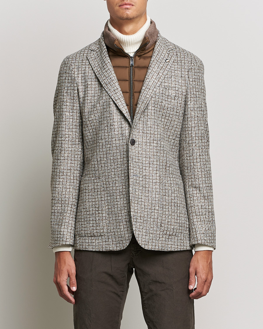 Hombres | Blazers | BOSS BLACK | Hanry Wool Checked Patch Pocket Blazer Silver