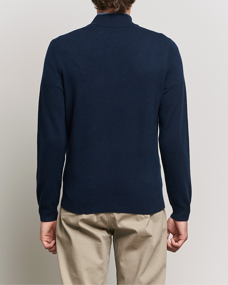 Hombres | Jerséis y prendas de punto | BOSS BLACK | Barlo Lambswool Half Zip Dark Blue