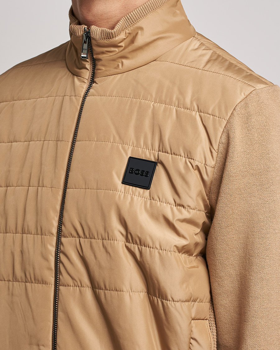 Hombres | Jerséis y prendas de punto | BOSS BLACK | BOSS Lavando Hybrid Full Zip Medium Beige