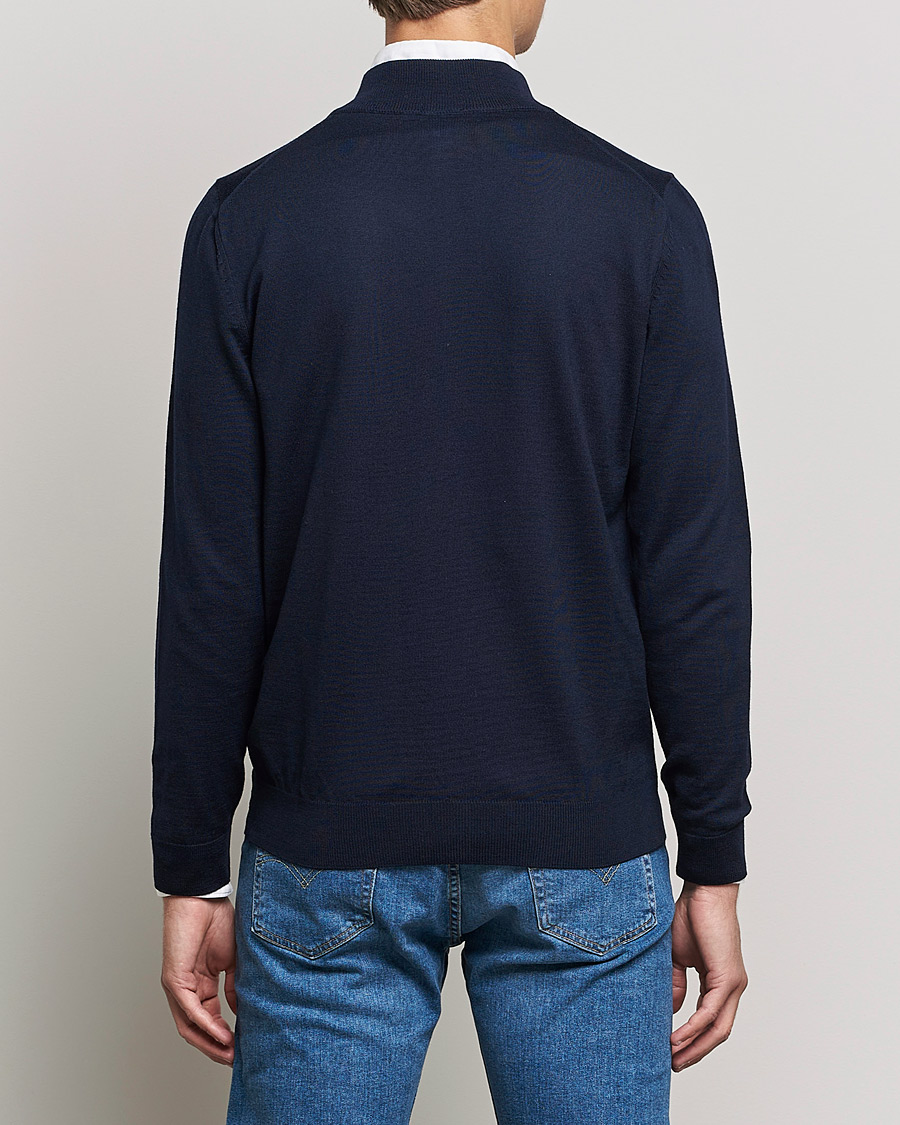 Hombres | Jerséis y prendas de punto | BOSS BLACK | Balonso Full Zip Sweater Dark Blue