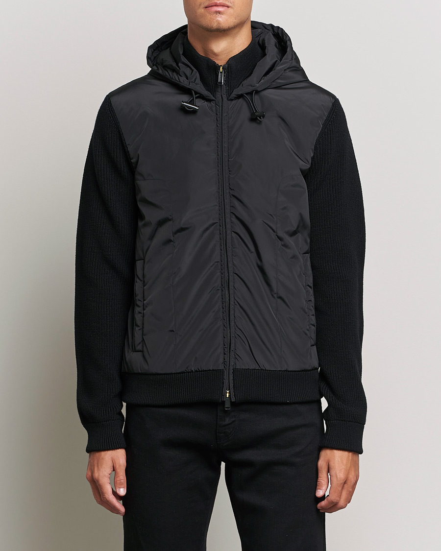 Hombres | Jerséis y prendas de punto | BOSS BLACK | BOSS Lifo Hybrid Hooded Full Zip Black