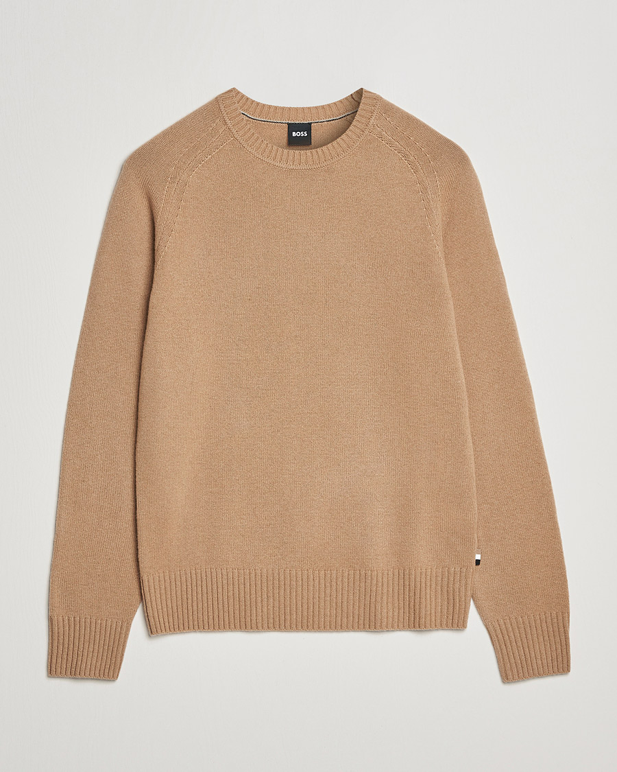 Hombres | Jerséis y prendas de punto | BOSS BLACK | Lolive Knitted Sweater Medium Beige