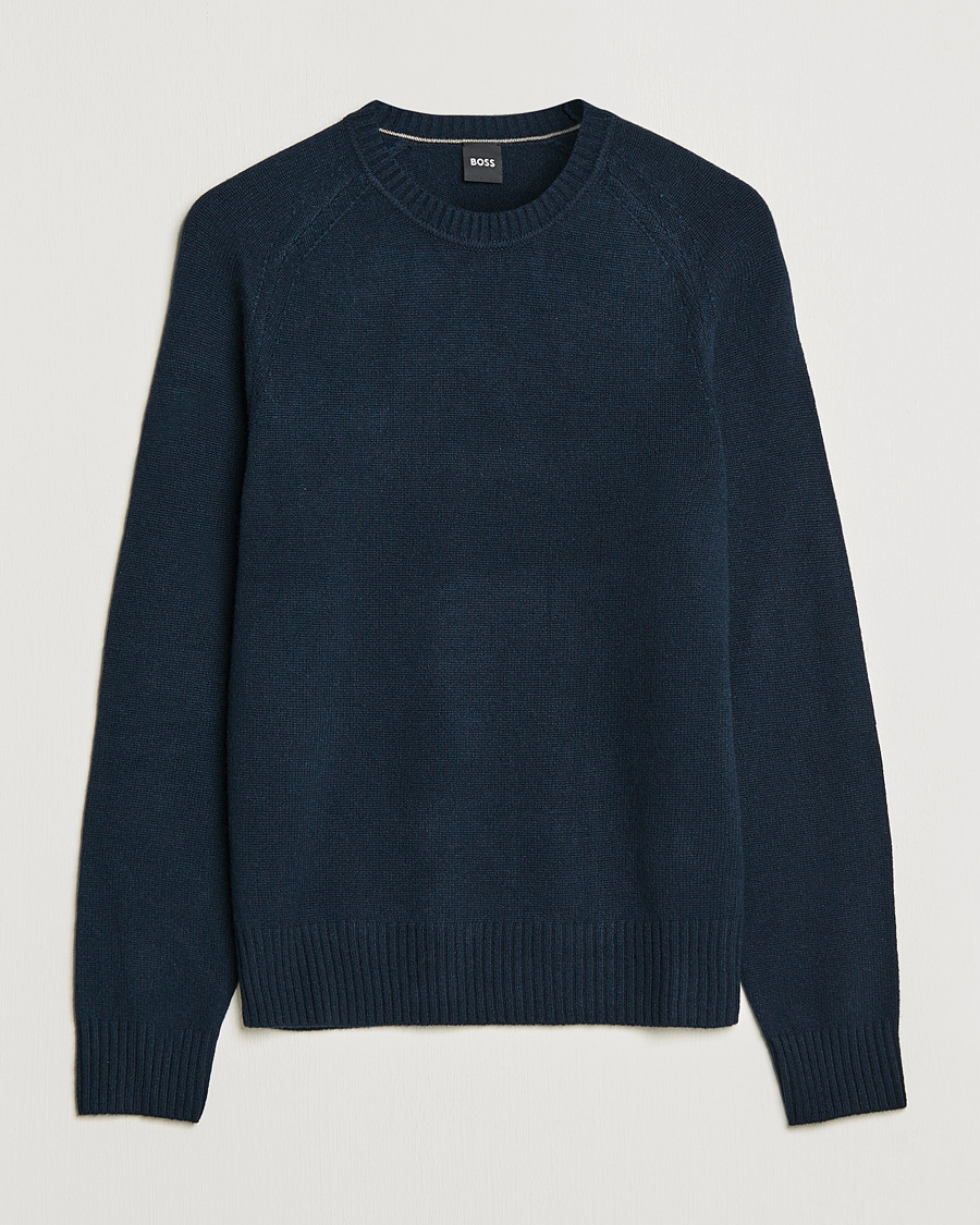 Hombres | Jerséis y prendas de punto | BOSS BLACK | BOSS Lolive Knitted Sweater Dark Blue