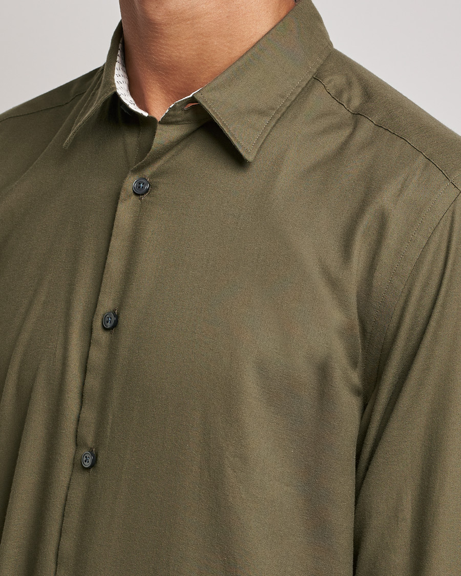 Hombres | Camisas | BOSS BLACK | Liam Flannel Shirt Open Green