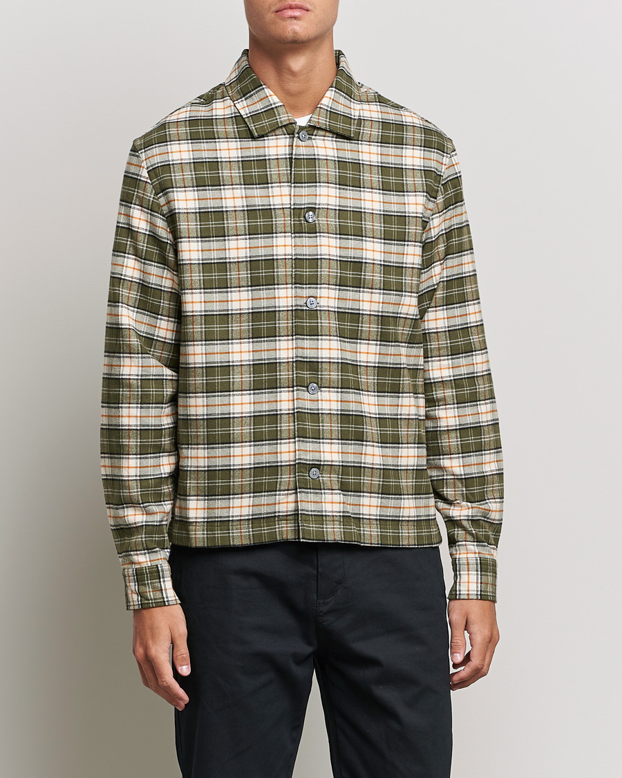 Hombres | Camisas | BOSS BLACK | Nolan Check Flannel Shirt Open Green