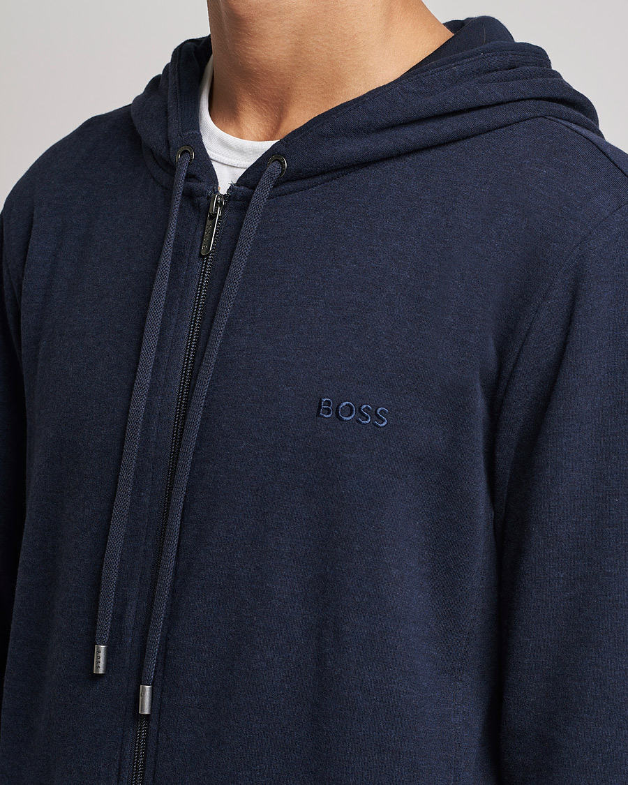 Hombres | Jerséis y prendas de punto | BOSS BLACK | Cashmere Full Zip Hoodie Dark Blue