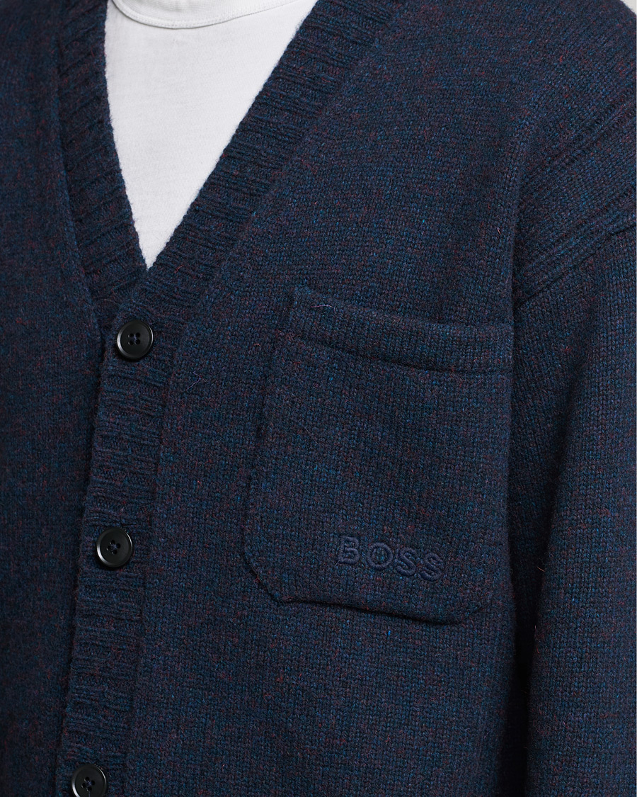 Hombres | Jerséis y prendas de punto | BOSS ORANGE | BOSS Casual Kouzzle Knitted Cardigan Dark Blue