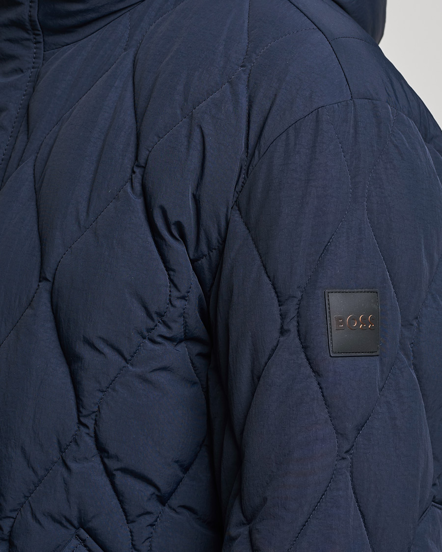 Hombres | Abrigos y chaquetas | BOSS ORANGE | Onlet Quilted Down Jacket Dark Blue