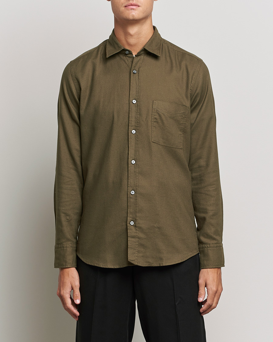 Hombres | Camisas | BOSS ORANGE | Relegant Flannel Shirt Dark Green