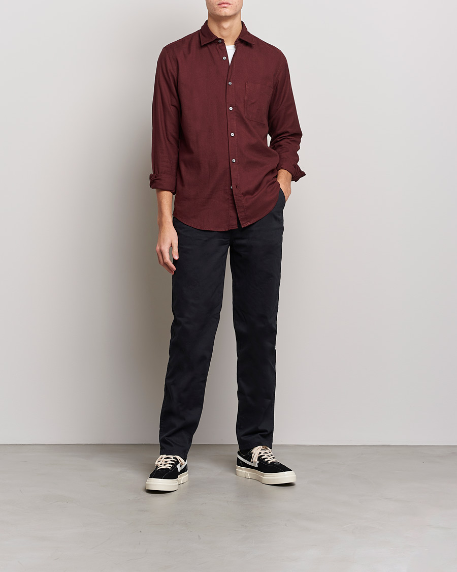 Hombres | Camisas | BOSS ORANGE | Relegant Flannel Shirt Dark Red