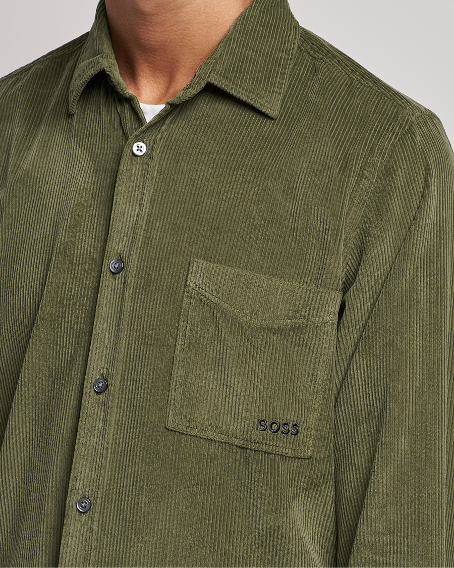 Hombres | Camisas | BOSS ORANGE | Relegant Corduroy Shirt Dark Green