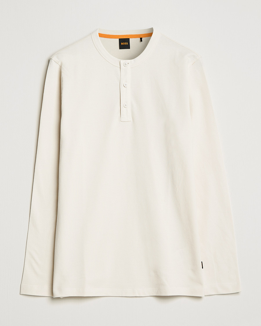 Hombres | Jerséis y prendas de punto | BOSS ORANGE | Teetwill Henley Open White