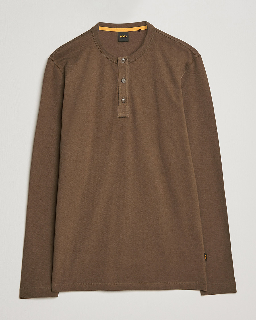 Hombres | Jerséis y prendas de punto | BOSS ORANGE | Teetwill Henley Dark Green