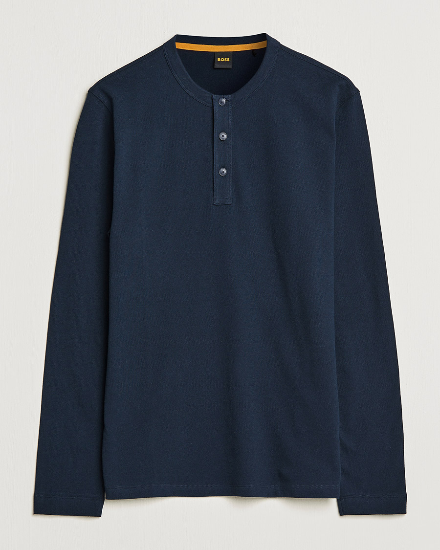 Hombres | Jerséis y prendas de punto | BOSS ORANGE | Teetwill Henley Dark Blue