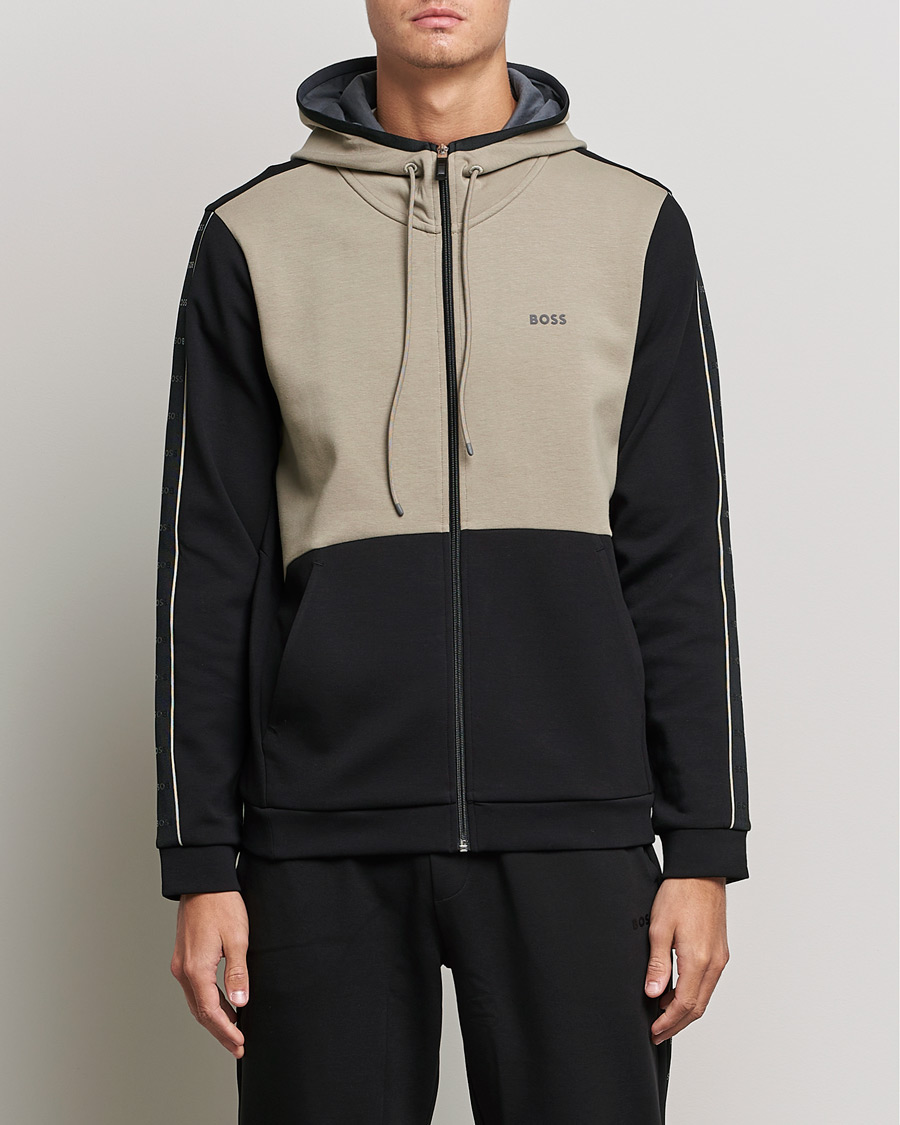 Hombres | Jerséis y prendas de punto | BOSS GREEN | Saggy Full Zip Hoodie Black
