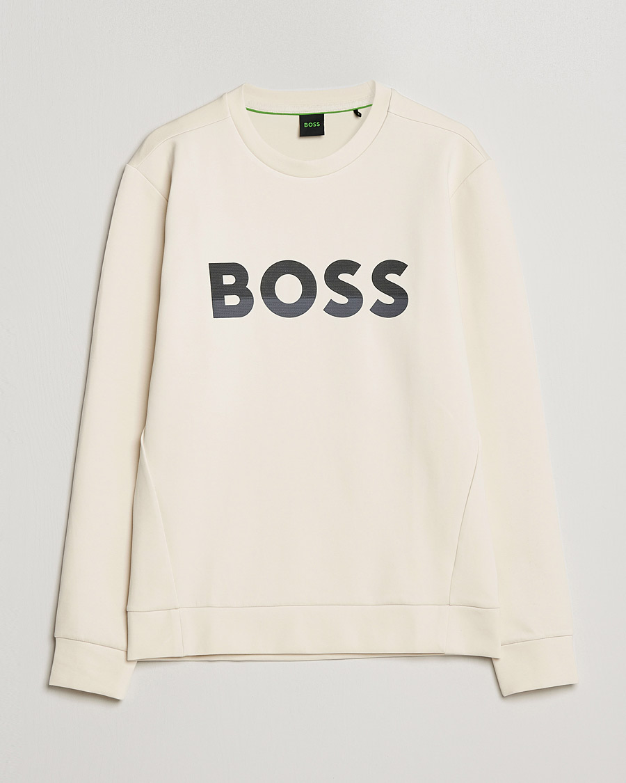 Hombres | Jerséis y prendas de punto | BOSS GREEN | BOSS Athleisure Salbo Logo Sweatshirt Open White