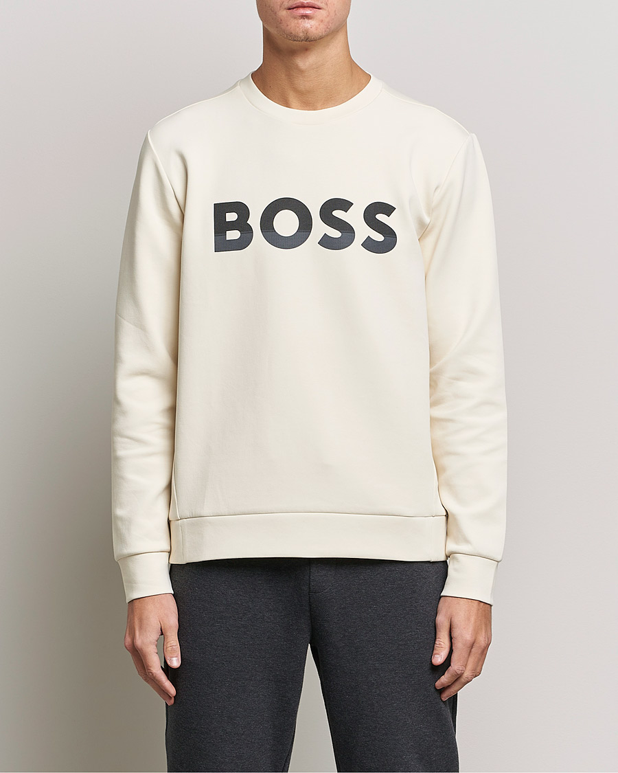 Hombres | Jerséis y prendas de punto | BOSS GREEN | BOSS Athleisure Salbo Logo Sweatshirt Open White
