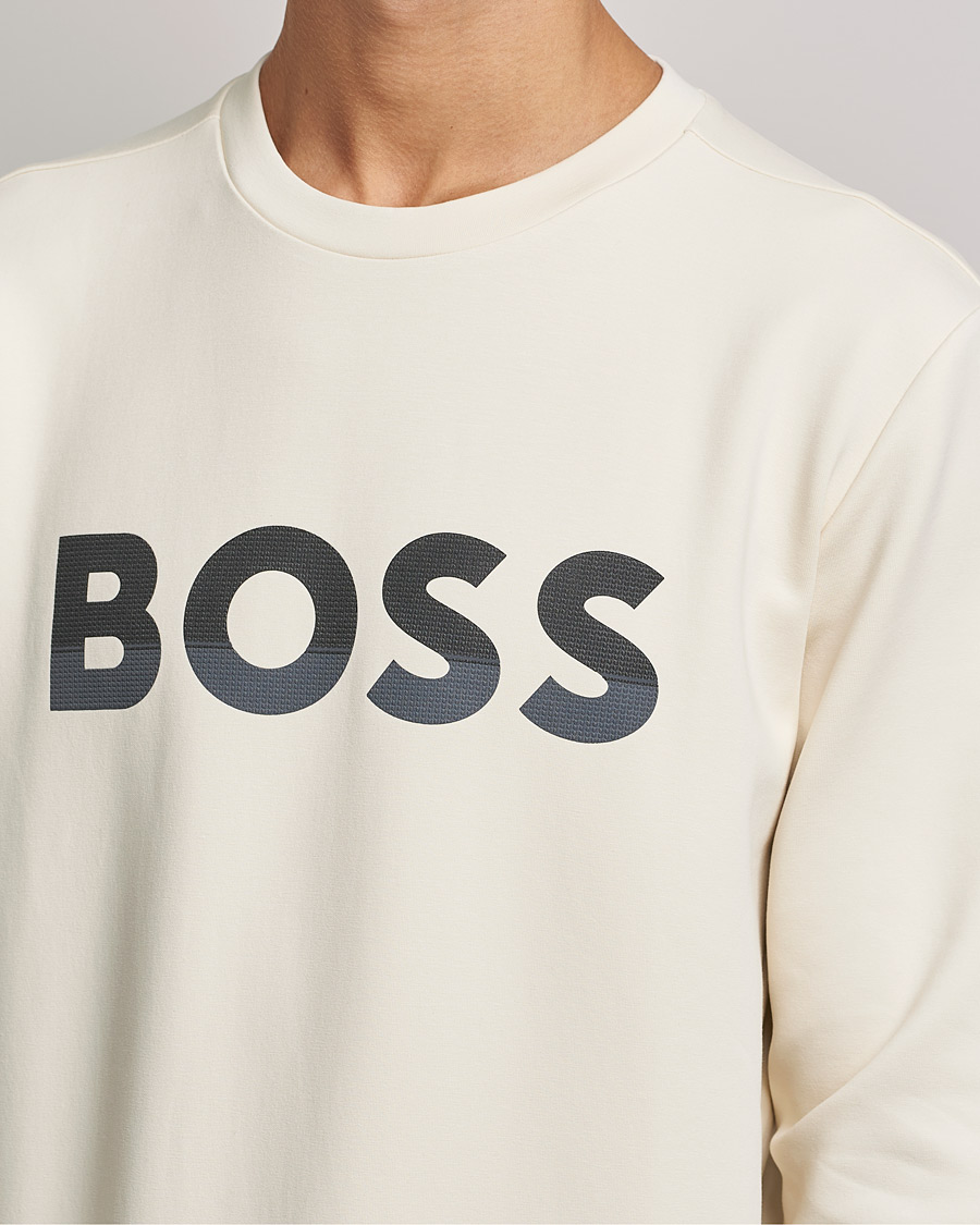 Hombres | Jerséis y prendas de punto | BOSS GREEN | BOSS Athleisure Salbo Logo Sweatshirt Open White