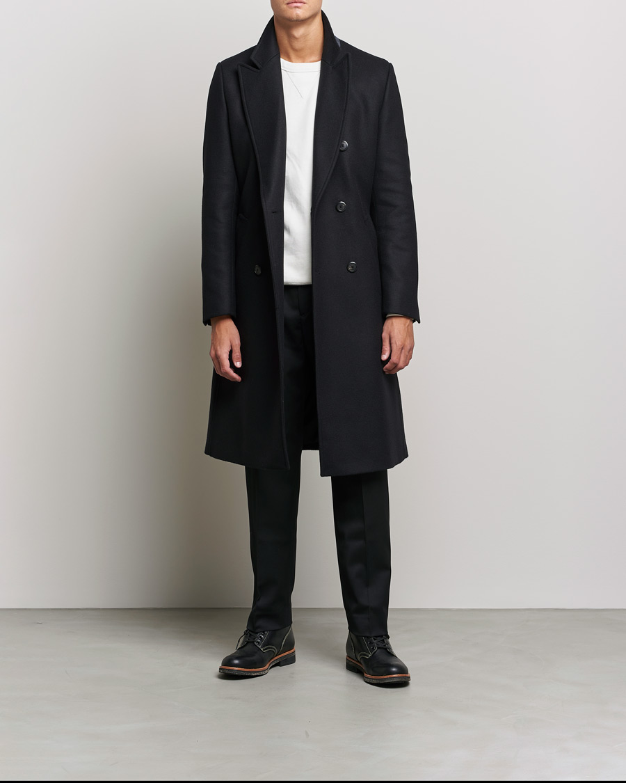 Hombres | Abrigos y chaquetas | HUGO | Miroy Wool Double Breasted Coat Black