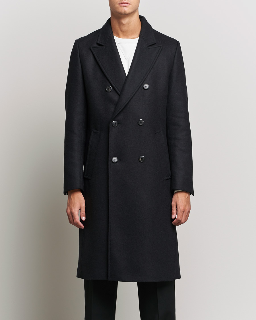 Hombres | Abrigos y chaquetas | HUGO | Miroy Wool Double Breasted Coat Black