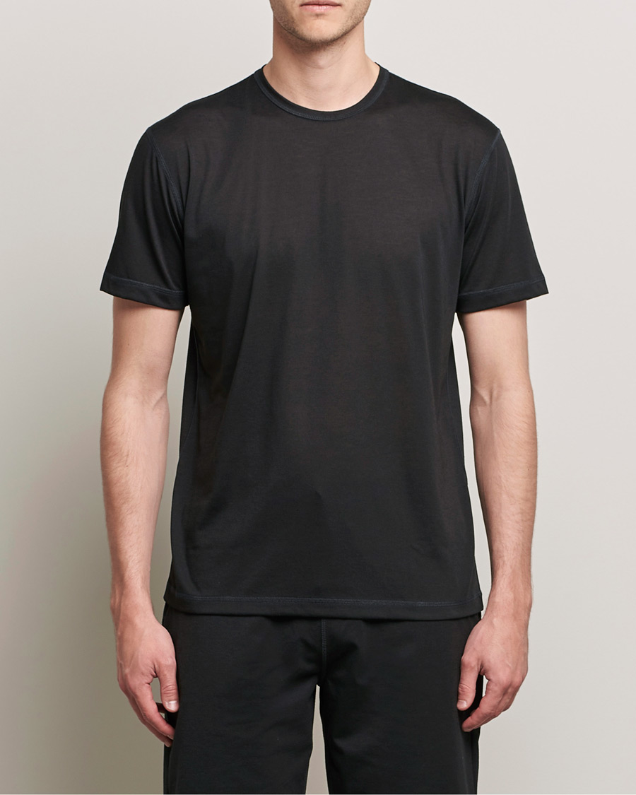 Hombres | Camisetas negras | Sunspel | Active Tee Black